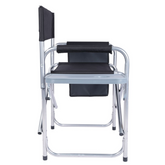 Premium Black Camping Chair with Side Table & Cup Holder – 130kg Capacity